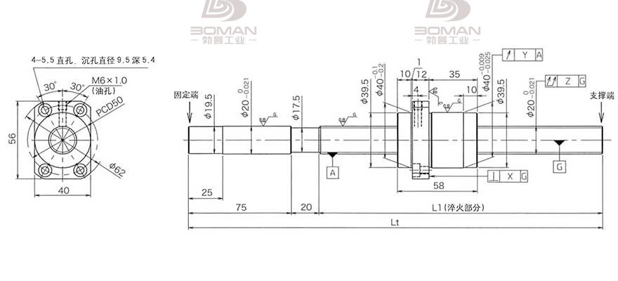 KURODA HG2060QS-BEZR-1000A 黑田精工丝杆底座安装方法