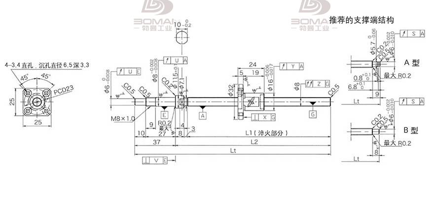 KURODA GP081FDS-AAFR-0250B-C3F 黑田精工滚珠丝杆价格