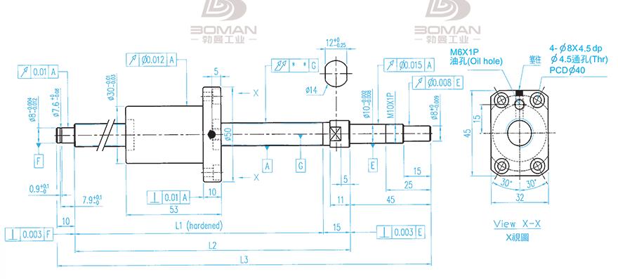 TBI XSVR01210B1DGC5-280-P1 TBI滚珠丝杆图纸